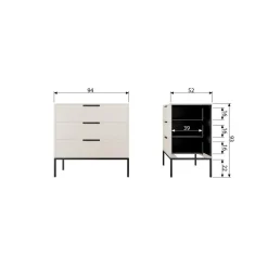 WOOOD Ladenkasten|Industriele Kasten|Adam Ladekast grenen zand 94cm
