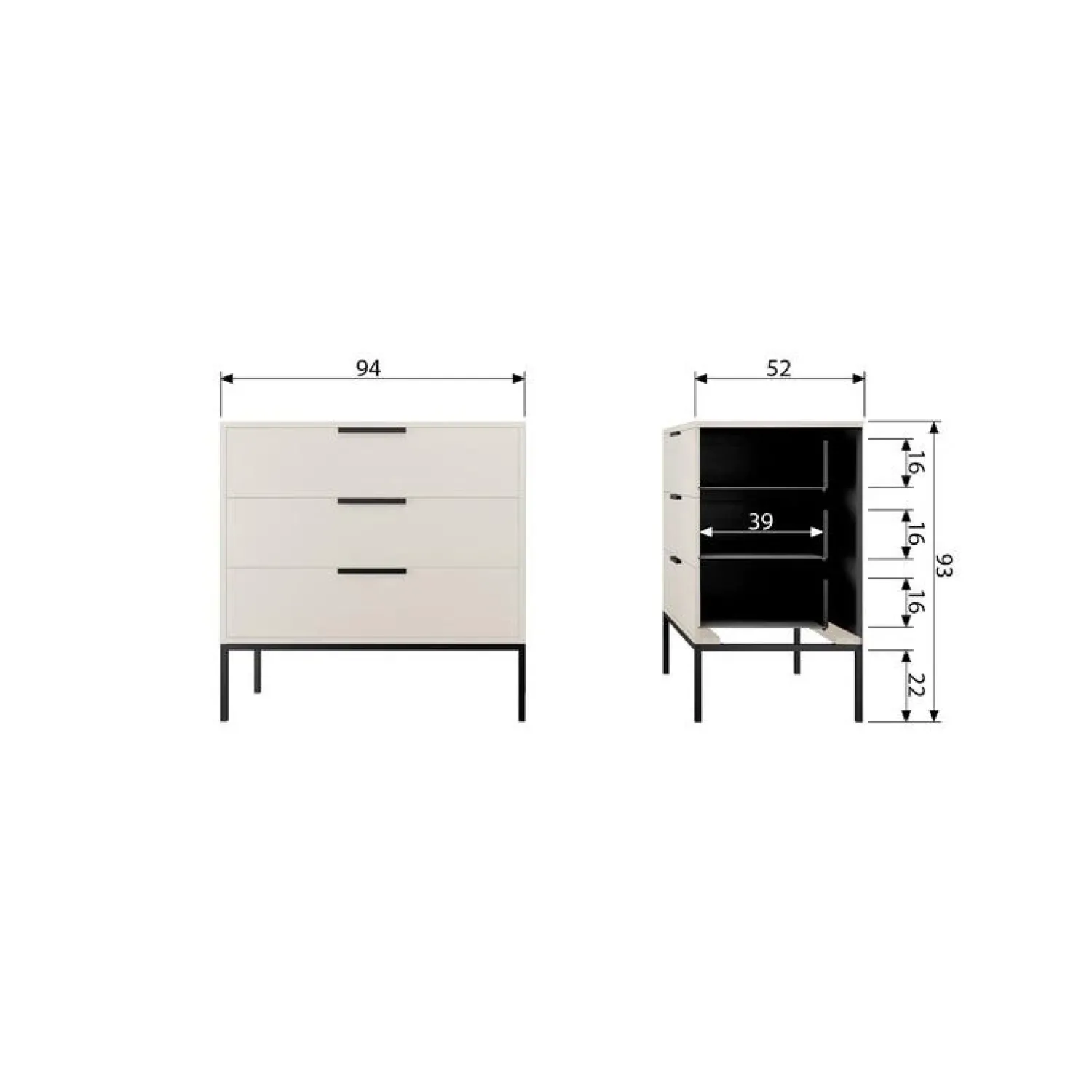 WOOOD Ladenkasten|Industriele Kasten|Adam Ladekast grenen zand 94cm