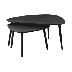 LykkeHome Salontafels|Ada Salontafel set van 2 driehoek Zwart