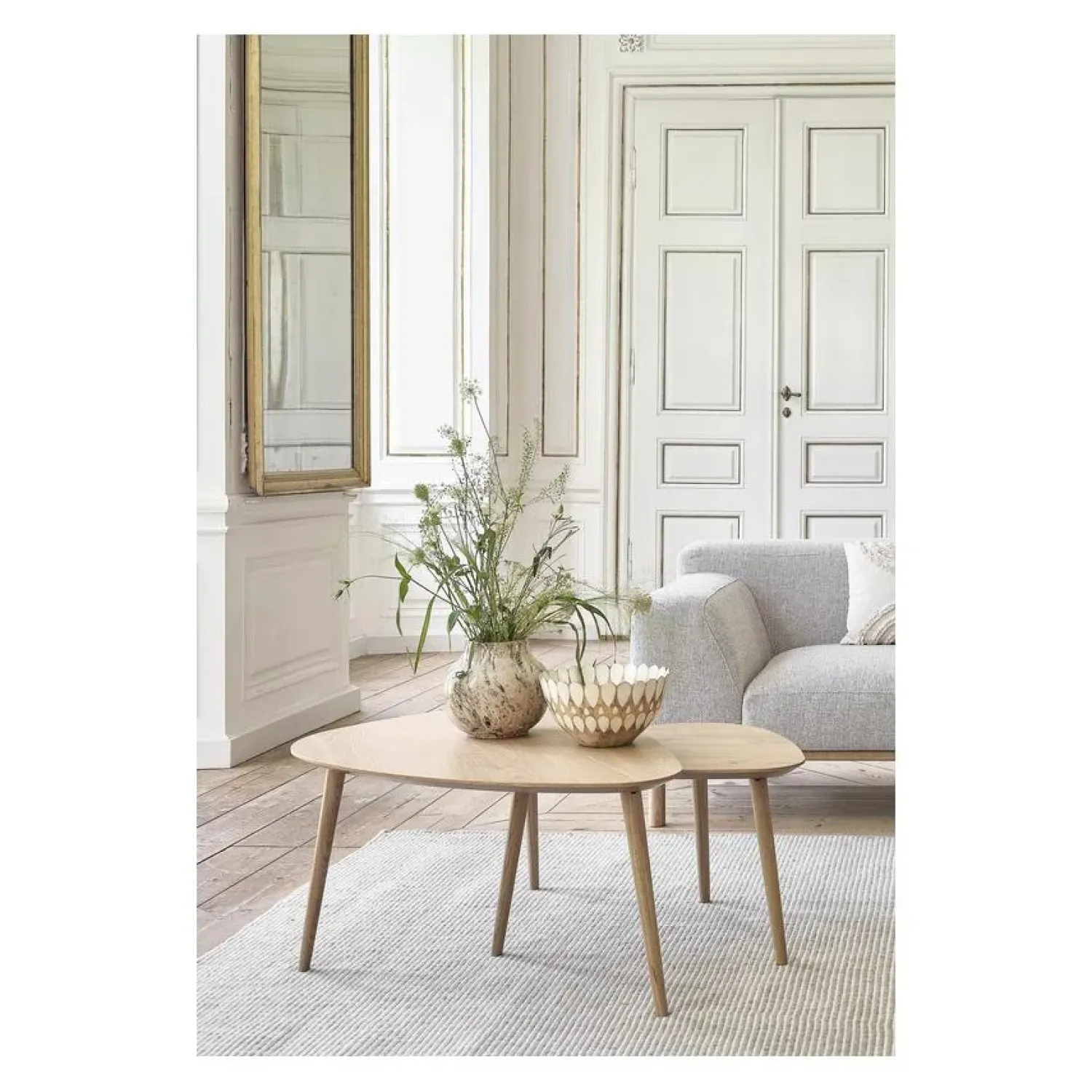 LykkeHome Salontafels|Ada Salontafel set van 2 driehoek Naturel