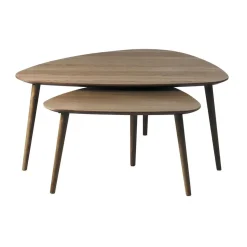 LykkeHome Salontafels|Ada Salontafel set van 2 driehoek Bruin