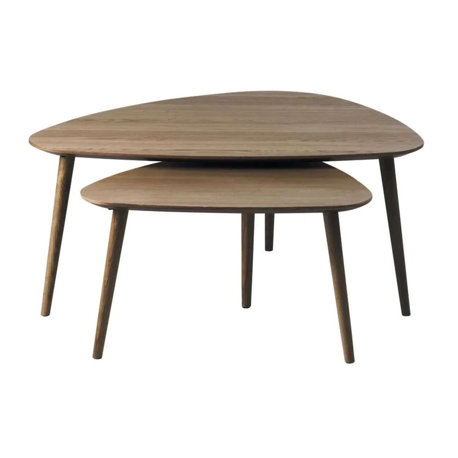 LykkeHome Salontafels|Ada Salontafel set van 2 driehoek Bruin