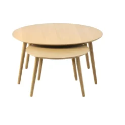 LykkeHome Salontafels|Ada Salontafel set van 2 rond Naturel