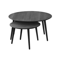 LykkeHome Salontafels|Ada Salontafel set van 2 rond Zwart