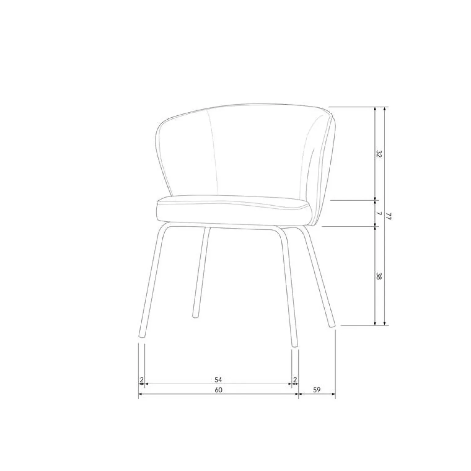 WOOOD Eetkamerstoelen|Admit Eetkamerstoel bouclé naturel
