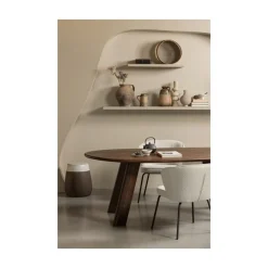 WOOOD Eetkamerstoelen|Admit Eetkamerstoel bouclé naturel