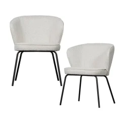 WOOOD Eetkamerstoelen|Admit Eetkamerstoel bouclé naturel