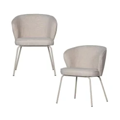 WOOOD Eetkamerstoelen|Admit Eetkamerstoel geweven stof zand