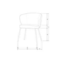 WOOOD Eetkamerstoelen|Admit Eetkamerstoel velvet zand