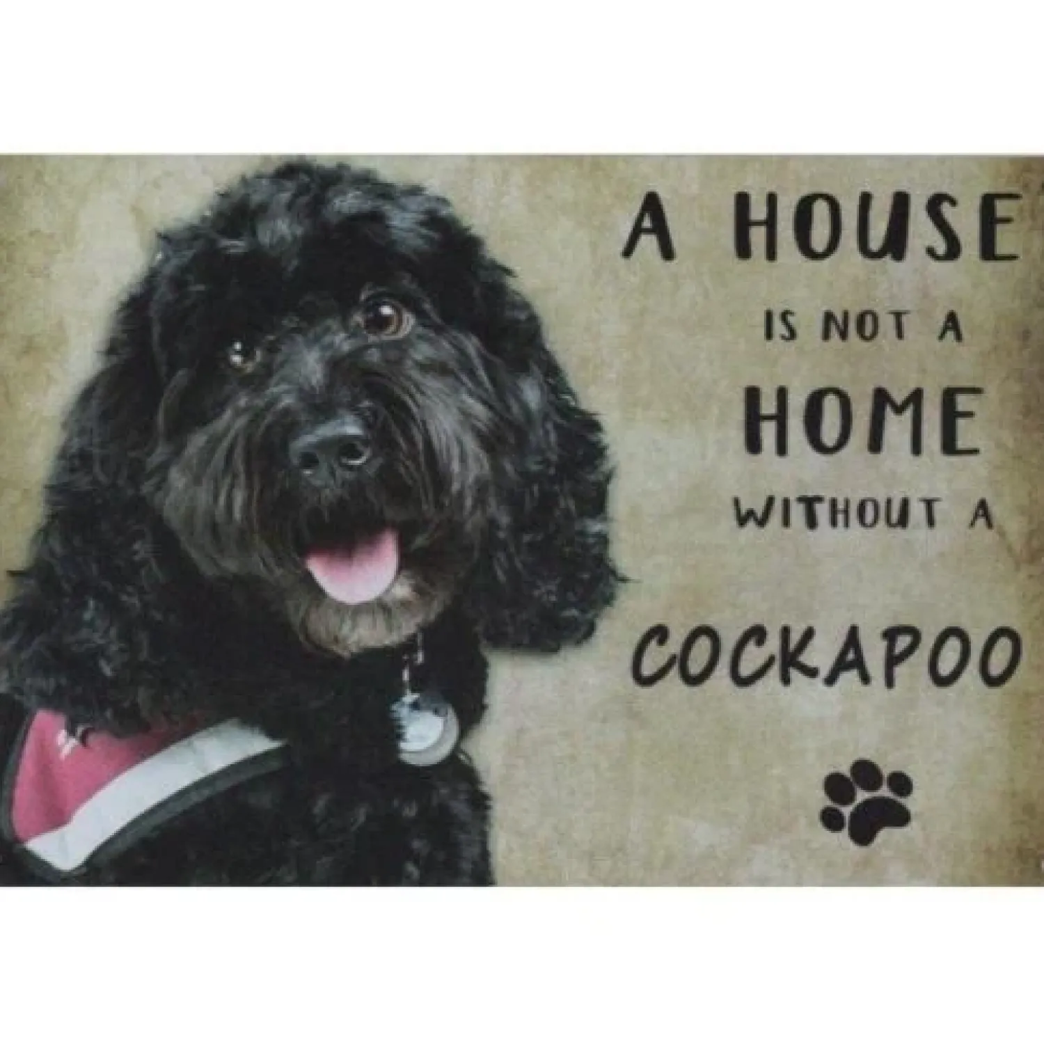 Cavetown Metalen Borden|A home Cockapoo Black - metalen bord