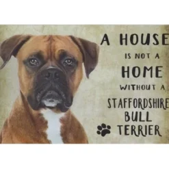 Cavetown Metalen Borden|A home Staffordshire Bull Terriër/Boxer - metalen bord