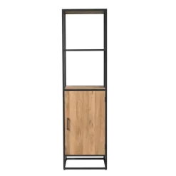 Furndea Boekenkasten|Industriele Kasten|Alaska Boekenkast Met deur Mangohout 55cm
