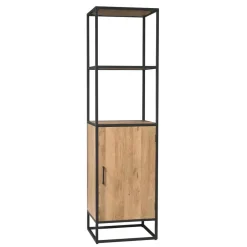 Furndea Boekenkasten|Industriele Kasten|Alaska Boekenkast Met deur Mangohout 55cm