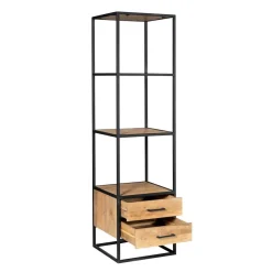 Furndea Boekenkasten|Industriele Kasten|Alaska Boekenkast Met lades Mangohout 55cm