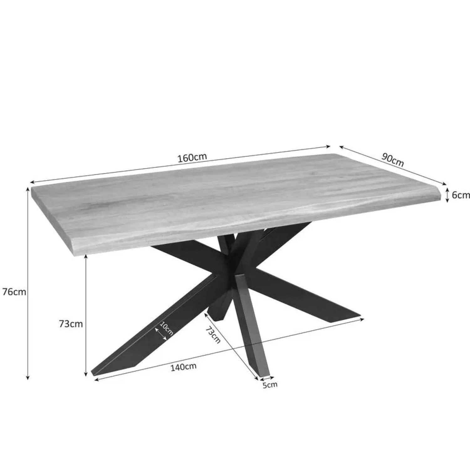 Furndea Eettafels|Alaska Boomstamtafel Mangohout 160cm