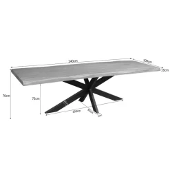 Furndea Eettafels|Alaska Boomstamtafel Mangohout 240cm