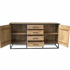 Furndea Dressoirs|Industriele Kasten|Alaska Dressoir Mangohout 165cm