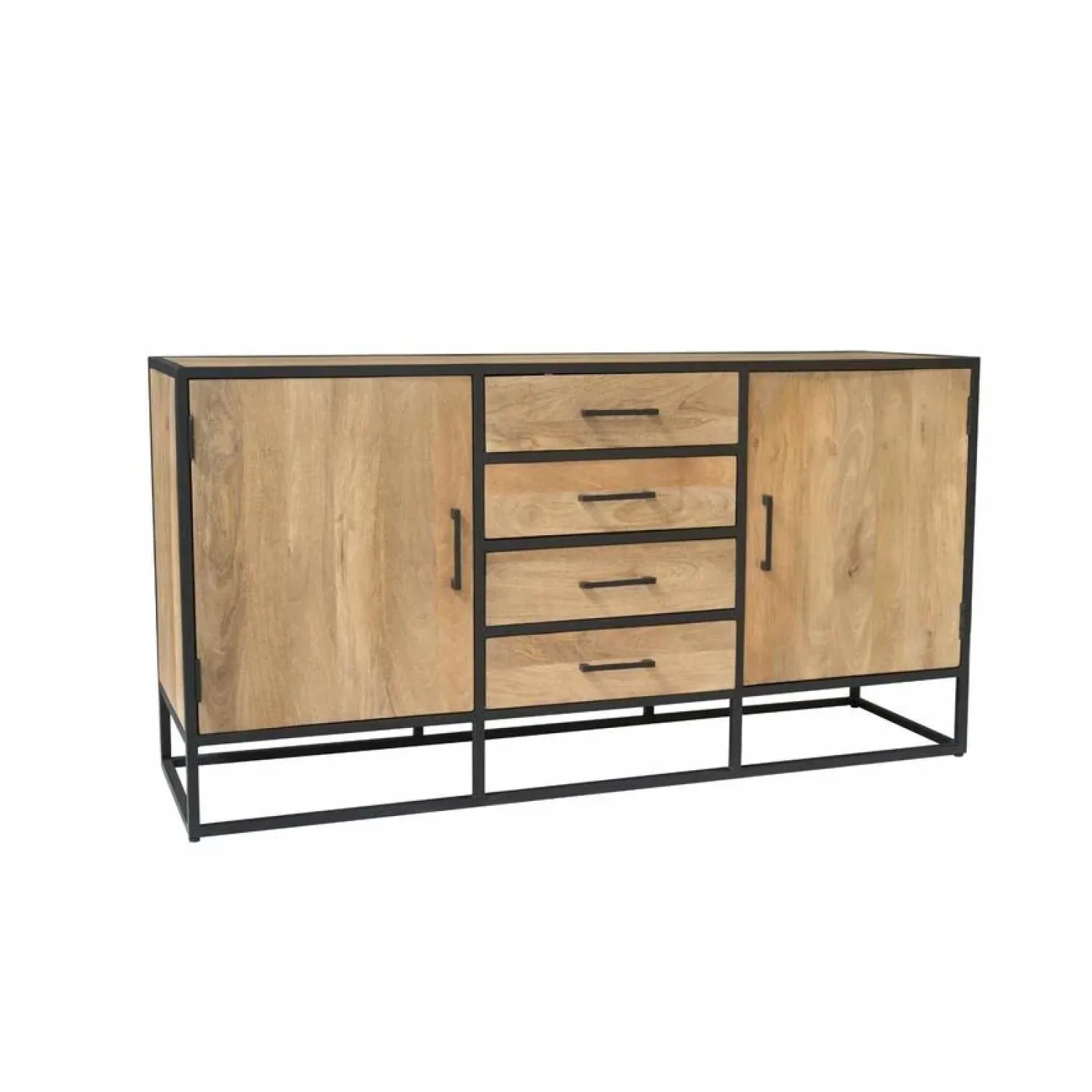 Furndea Dressoirs|Industriele Kasten|Alaska Dressoir Mangohout 165cm