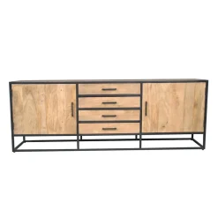 Furndea Dressoirs|Industriele Kasten|Alaska Dressoir Mangohout 210cm