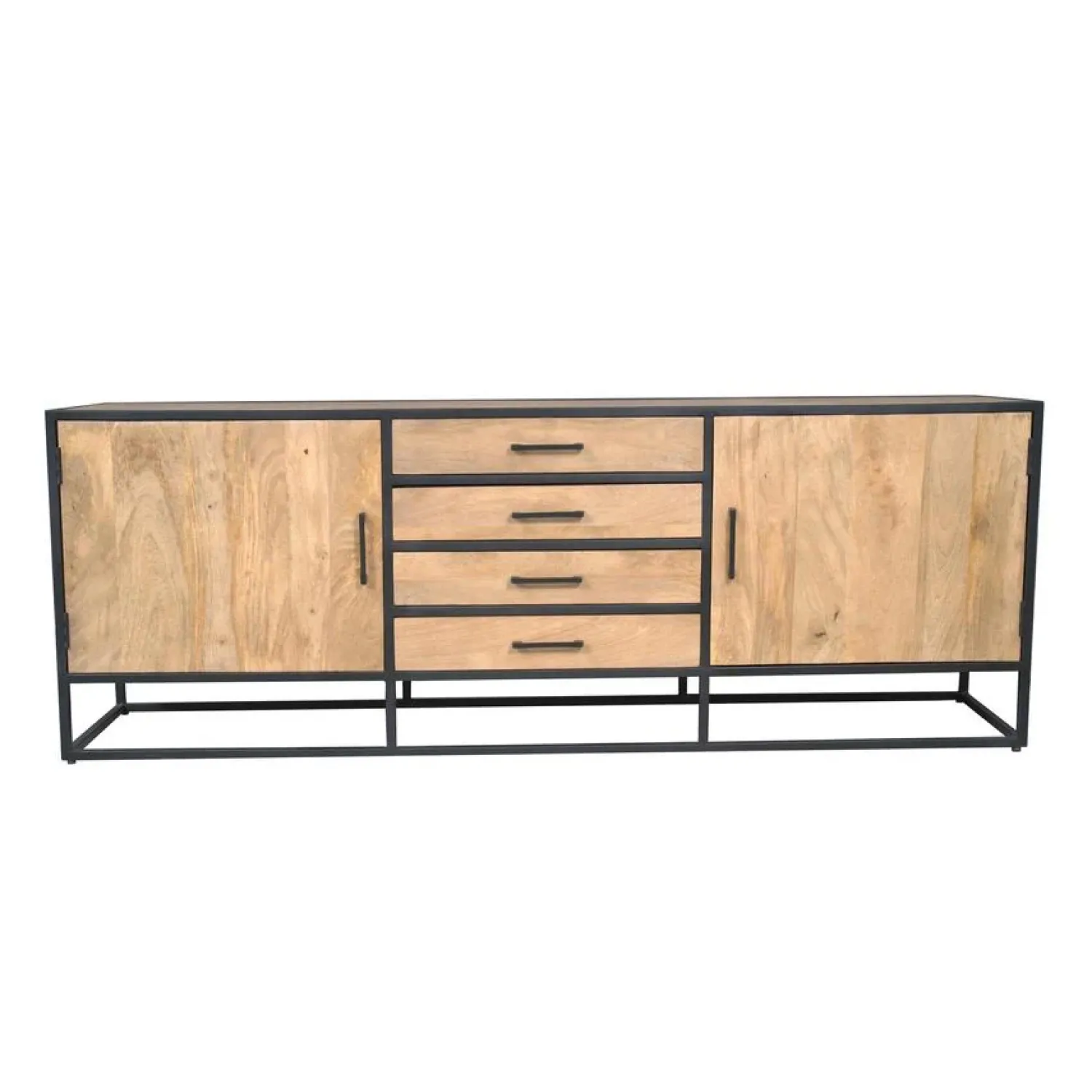 Furndea Dressoirs|Industriele Kasten|Alaska Dressoir Mangohout 210cm