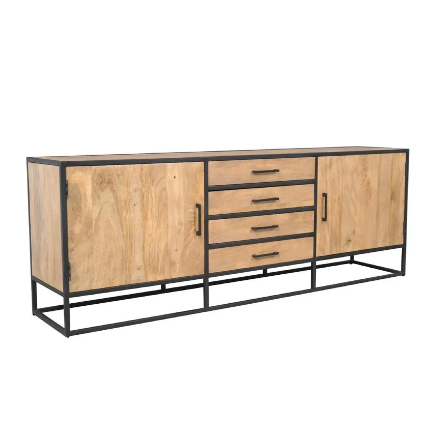 Furndea Dressoirs|Industriele Kasten|Alaska Dressoir Mangohout 210cm