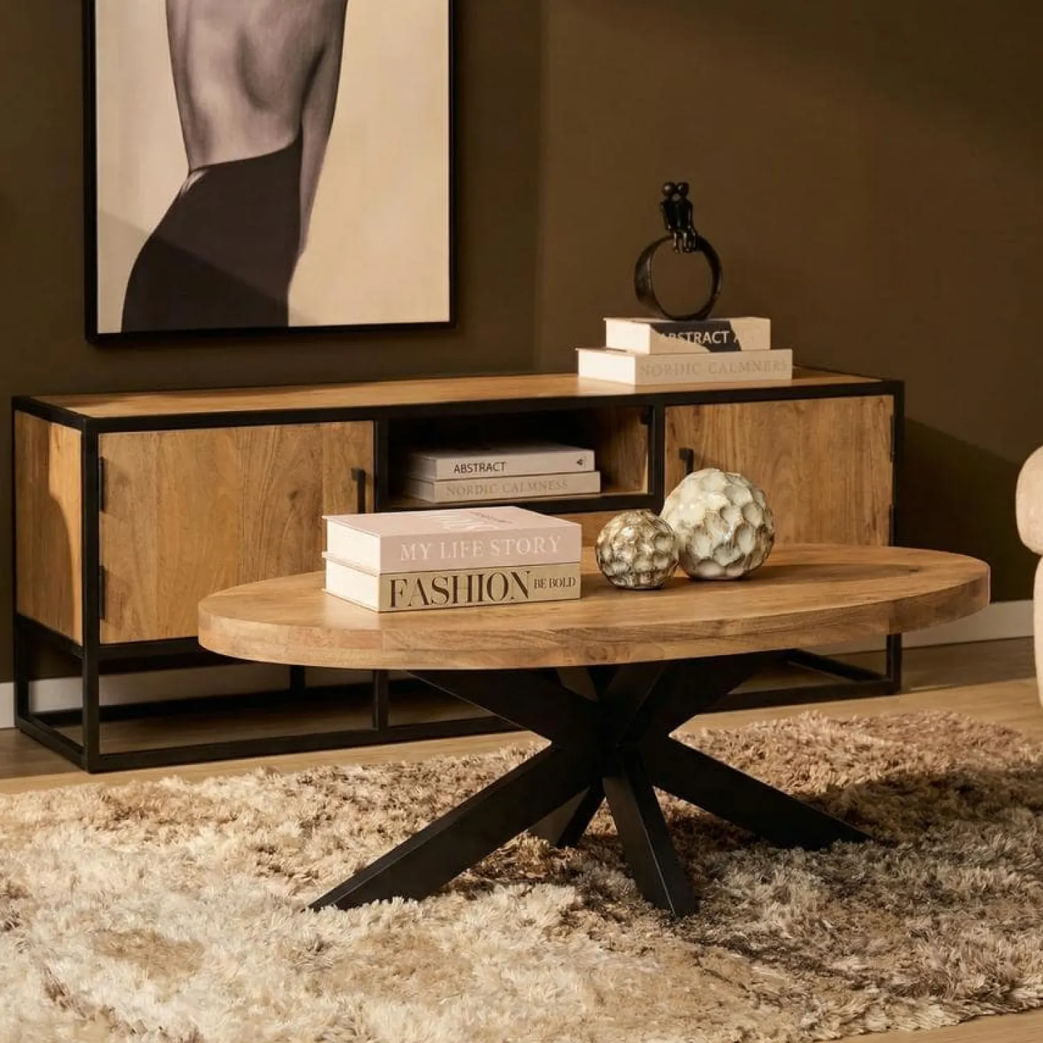 Furndea Salontafels|Alaska Salontafel Ovaal Mangohout 130cm