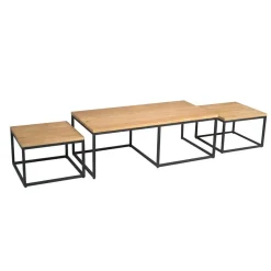 Furndea Salontafels|Alaska Salontafel Set van 3 rechthoekig Mangohout 120cm