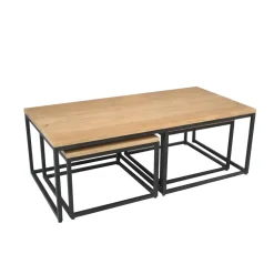 Furndea Salontafels|Alaska Salontafel Set van 3 rechthoekig Mangohout 120cm
