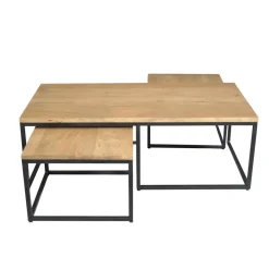 Furndea Salontafels|Alaska Salontafel Set van 3 rechthoekig Mangohout 120cm