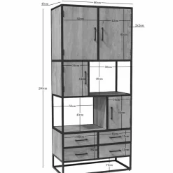 Furndea Vakkenkasten|Industriele Kasten|Alaska Vakkenkast Mangohout 90cm