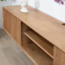 Vane Living Industriele Kasten|Tv Meubels|Albin Zwevend Tv meubel naturel 200cm