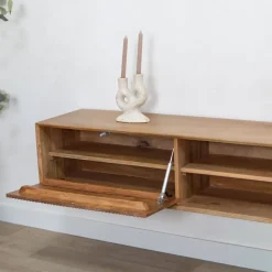 Vane Living Industriele Kasten|Tv Meubels|Albin Zwevend Tv meubel naturel 200cm