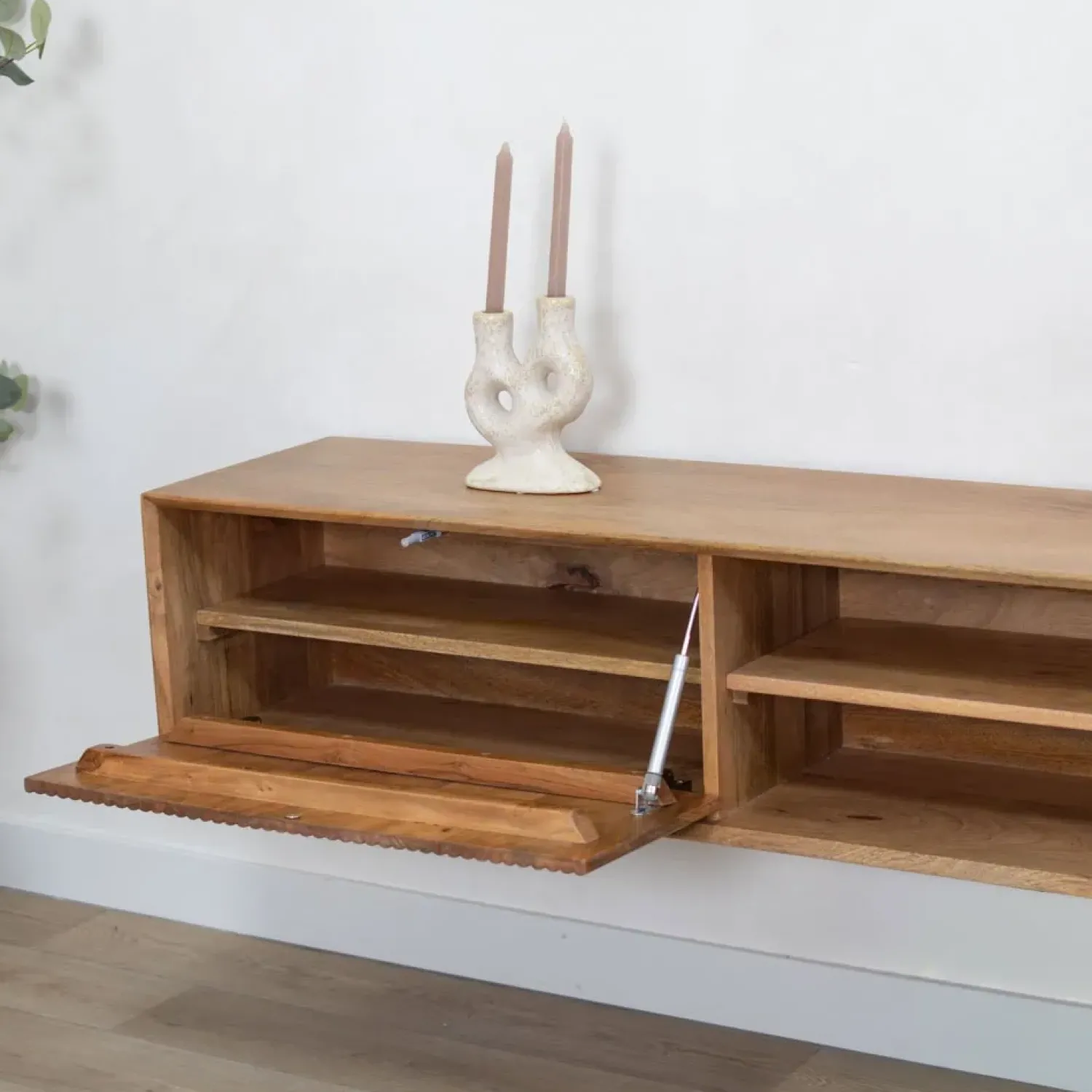 Vane Living Industriele Kasten|Tv Meubels|Albin Zwevend Tv meubel naturel 200cm