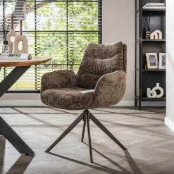 Kalfort Eetkamerstoelen|Aldira Eetkamerstoel Hoven taupe-bruin