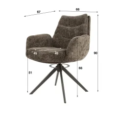 Kalfort Eetkamerstoelen|Aldira Eetkamerstoel Hoven taupe-bruin