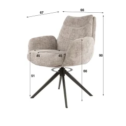 Kalfort Eetkamerstoelen|Aldira Eetkamerstoel Hoven zand-bruin