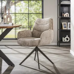 Kalfort Eetkamerstoelen|Aldira Eetkamerstoel Hoven zand-bruin