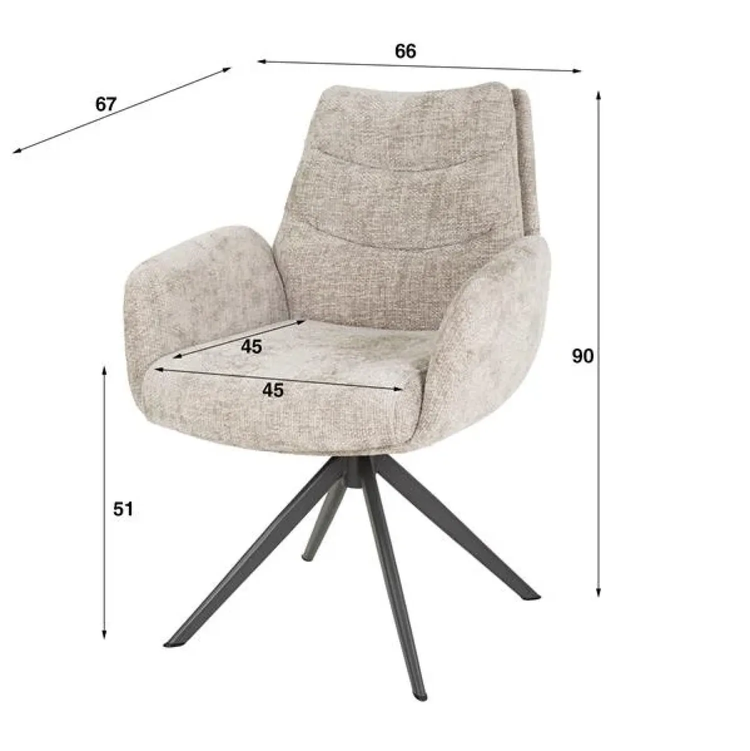 Kalfort Eetkamerstoelen|Aldira Eetkamerstoel Zand