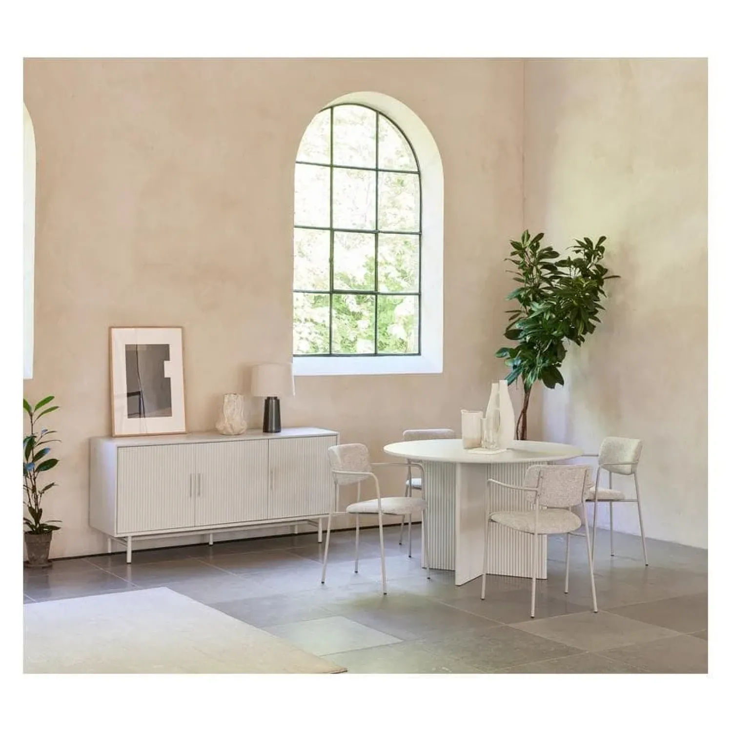 LykkeHome Eettafels|Alejandro Eettafel rond 110 cm greige