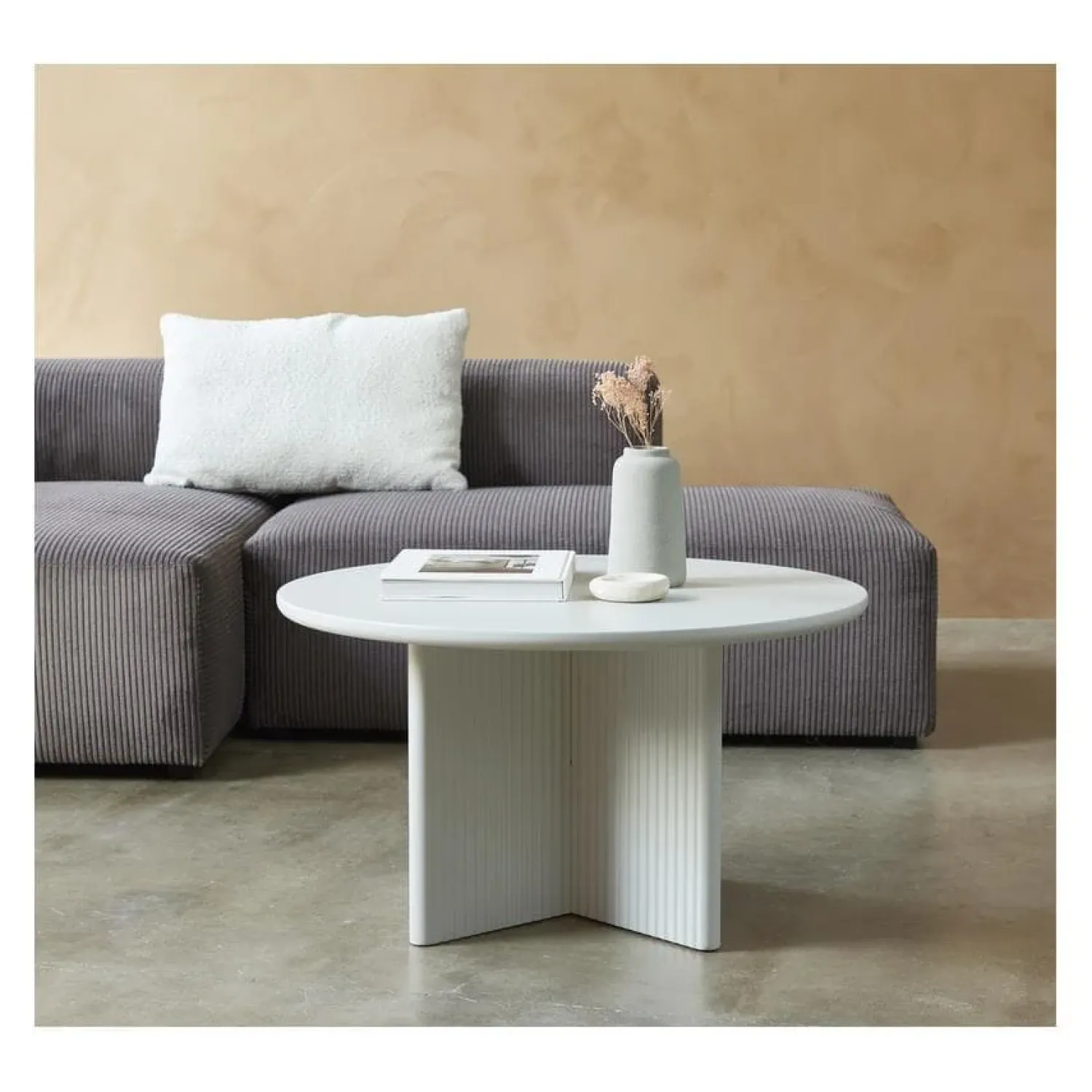 LykkeHome Salontafels|Alejandro Salontafel rond 80 cm greige