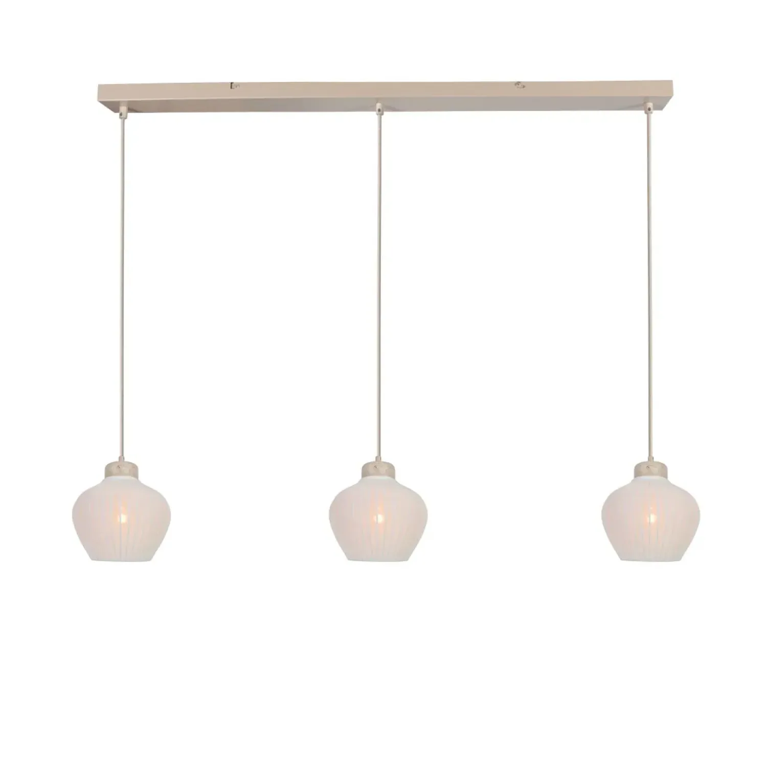 Steinmex Hanglampen|Alessia 3-lichts Hanglamp Travertin met linnen