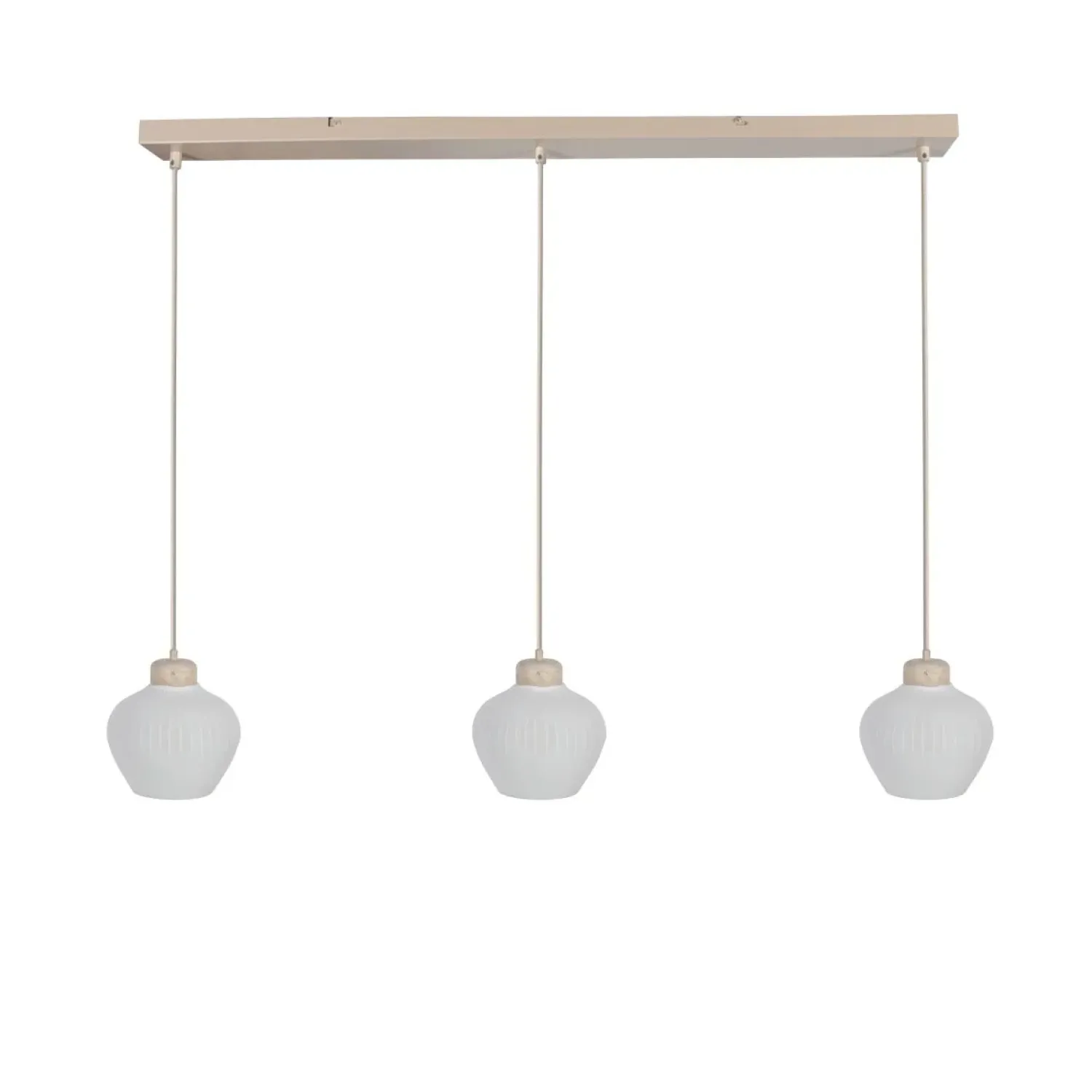 Steinmex Hanglampen|Alessia 3-lichts Hanglamp Travertin met linnen