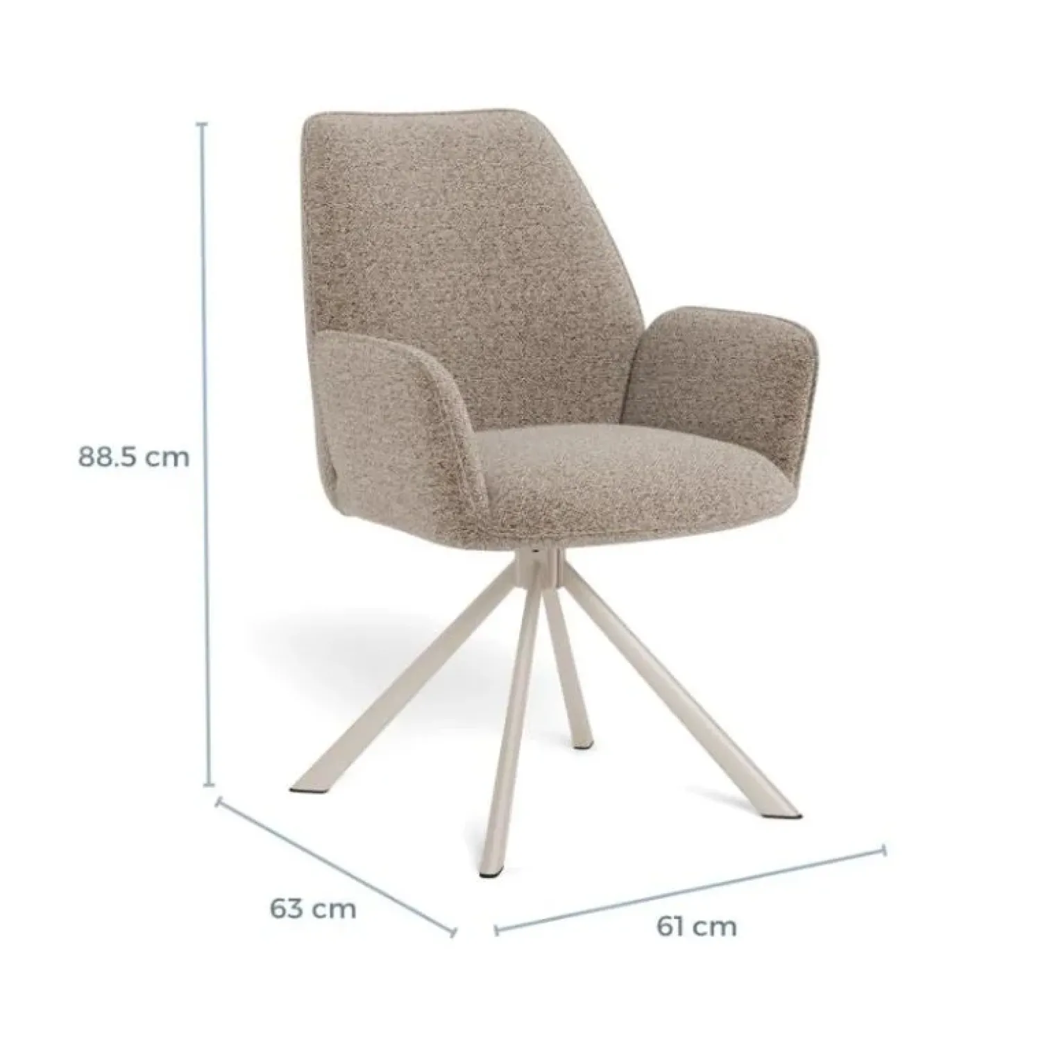 Nordhavn Eetkamerstoelen|Alice Eetkamerstoel beige met beige onderstel