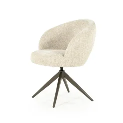 Eleonora Eetkamerstoelen|Alissa Eetkamerstoel Beige stof