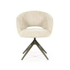 Eleonora Eetkamerstoelen|Alissa Eetkamerstoel Beige stof