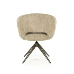 Eleonora Eetkamerstoelen|Alissa Eetkamerstoel Taupe stof