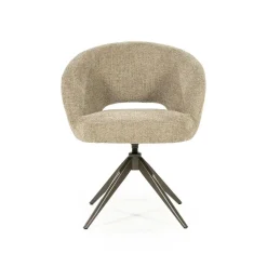 Eleonora Eetkamerstoelen|Alissa Eetkamerstoel Taupe stof