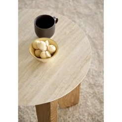 Nordhavn Bijzettafels|Almari Bijzettafel Beige rond 50cm