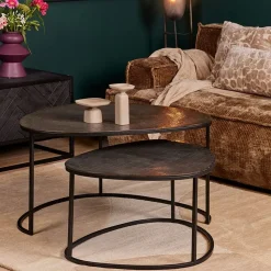 Furndea Salontafels|Alma salontafel set van 2 metaal/grijs