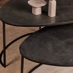 Furndea Salontafels|Alma salontafel set van 2 metaal/grijs